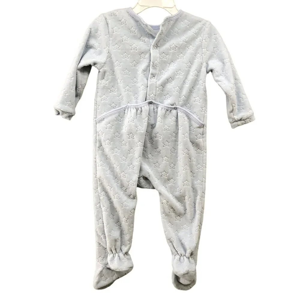 Little Marc Jacobs Footed Pajama‎ One Piece Baby 12M Blue Romper Fleece